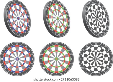 Set von verschiedenen Formen Dartboards, Ziele Vektorgrafiken