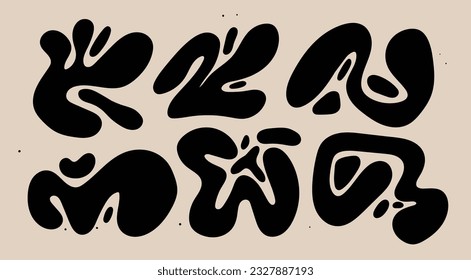 Set of various shapes and doodle objects. Abstract contemporary trendy style. Hand drawn modern Vector illustration. All elements are isolated. Design, print templates