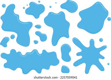 Set of various shapes of water, vector illustration
