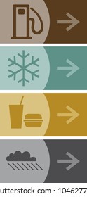 Set of various signs