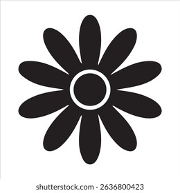 Set Various Silhouette Flower Vector Top View Flower