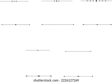 Set of Various Simple Black Divider Design, Assorted Divider Collection Template Vector