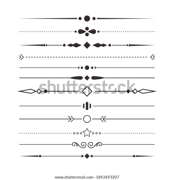 Set of Various Simple Black Divider\
Design, Assorted Divider Collection Template\
Vector