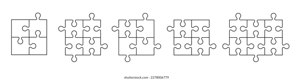 Set of Various sizes puzzle.puzzle concept.Vector Illustration 
