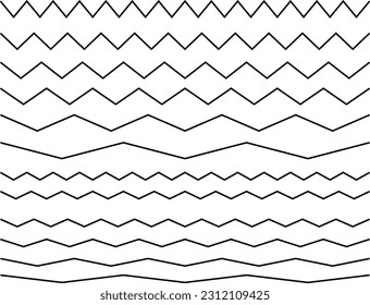 
Set of Various Sizes of Wave Lines