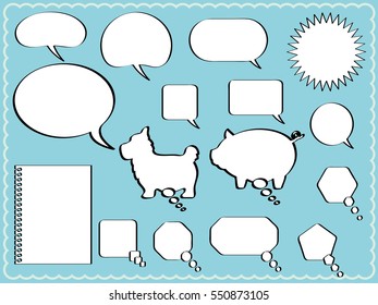 A set of various speech balloons.