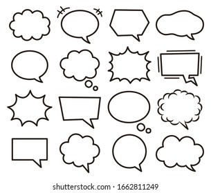 Set of various speech bubbles.