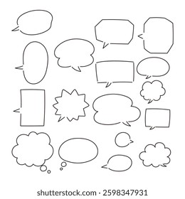 A set of various speech bubbles