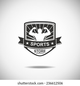 Set of various sports and fitness logo emblem graphics and icons. Shop sport products