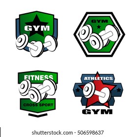 Set of various sports and fitness logo icons