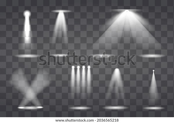 Set Various Spotlight Projectors Different Shows Stock Vector (Royalty ...