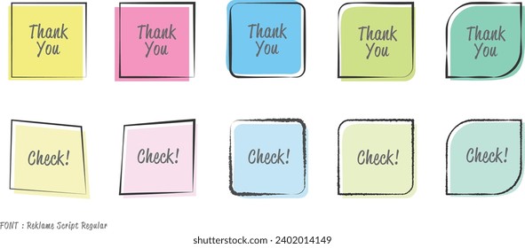 Set of various square frames. Vector illustration isolated on a transparent background. Includes ten frames.