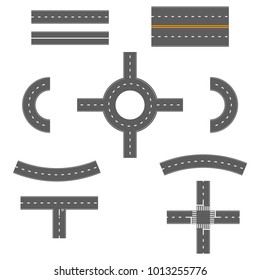 Set Various Street Road Highway Elements Stock Vector (Royalty Free ...