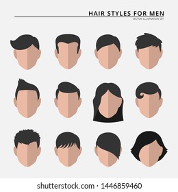 Set Various Stylized Male Hair Styles Stock Vector (Royalty Free ...