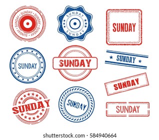 Set of various Sunday stamps