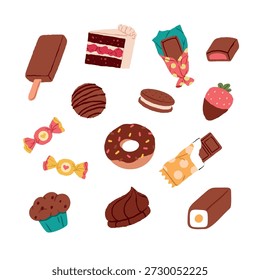 Conjunto de vários doces e doces