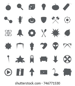 Set of various symbols and icons for web and commerce