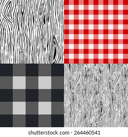 Set of various tablecloth and wooden backgrounds.