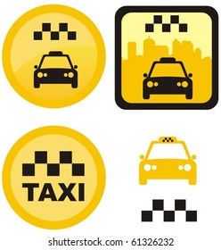 set of various taxi icons