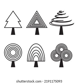 Set Various Tree Models Icon Vector Stock Vector (Royalty Free ...