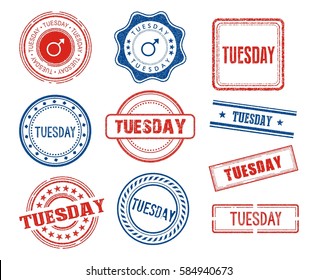 Set of various Tuesday stamps