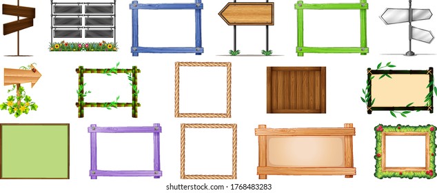 Set of various type of sign banner illustration