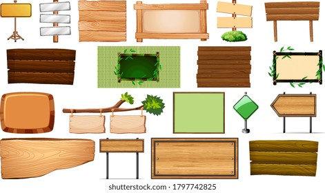 Set of various type of sign banner illustration