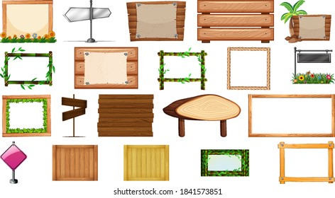 Set of various type of sign banner illustration