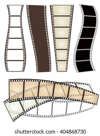 set of various types and forms of film strips on white for Your design. vector illustration
