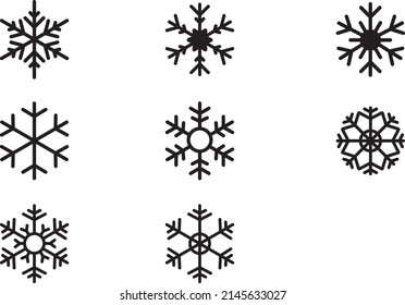 Set of Various types of Snowflakes