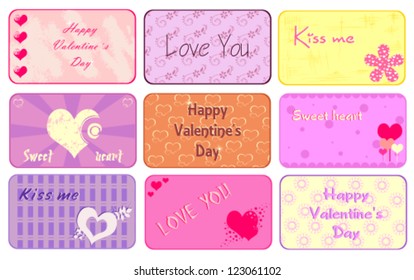 Set of various Valentine stickers (vector)