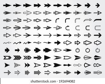 Set of various vector arrows. File is in eps10 format.