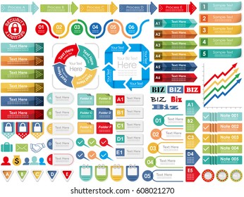 A set of various vector business-related infographics and indexes.