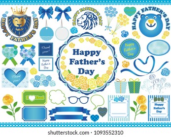 Set of various vector graphic elements for Father’s Day. 