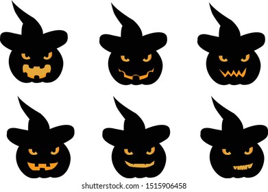 Set of various vector halloween design elements