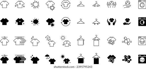 Set of various vector T-shirt icons