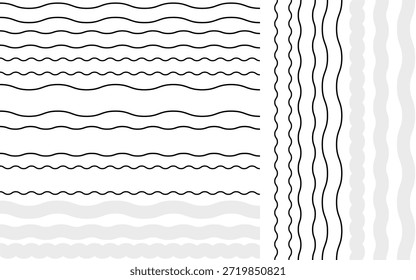 Un conjunto de varias líneas onduladas Horizontales y de Vertical que se pueden utilizar para abreviaturas