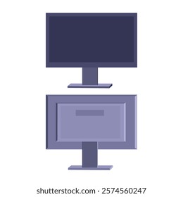 Set of various views of monitors . Collection of computers. Vector collection in a flat style