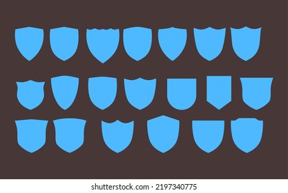 Set of various vintage shield icons