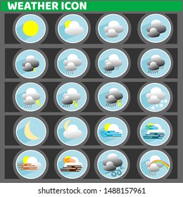 Set of various weather icons for weather forecast design