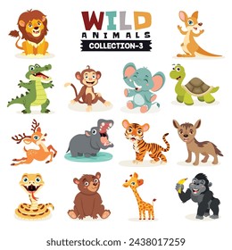 Set Of Various Wild Animals