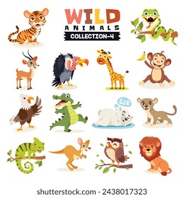 Set Of Various Wild Animals