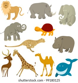 Set of various wildlife animals
