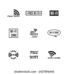 Set of various wireless icons isolated on a white background. Flat style, vector illustration.