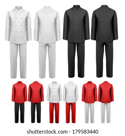 The set of various work clothes. Vector illustration.