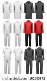 Set of various work clothes. Vector illustration