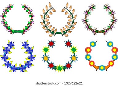 set of various wreaths