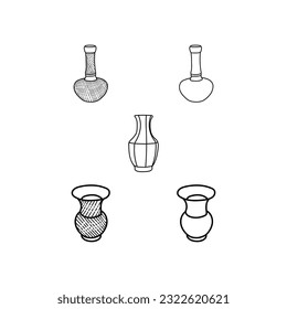set of Vase collection icon design template, outline logo design, style, line.abstract, can be used for your company