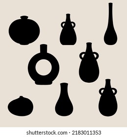 Set of Vase Modern silhouette illustration for design
