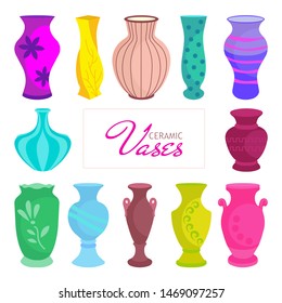 Set of vases vector illustration